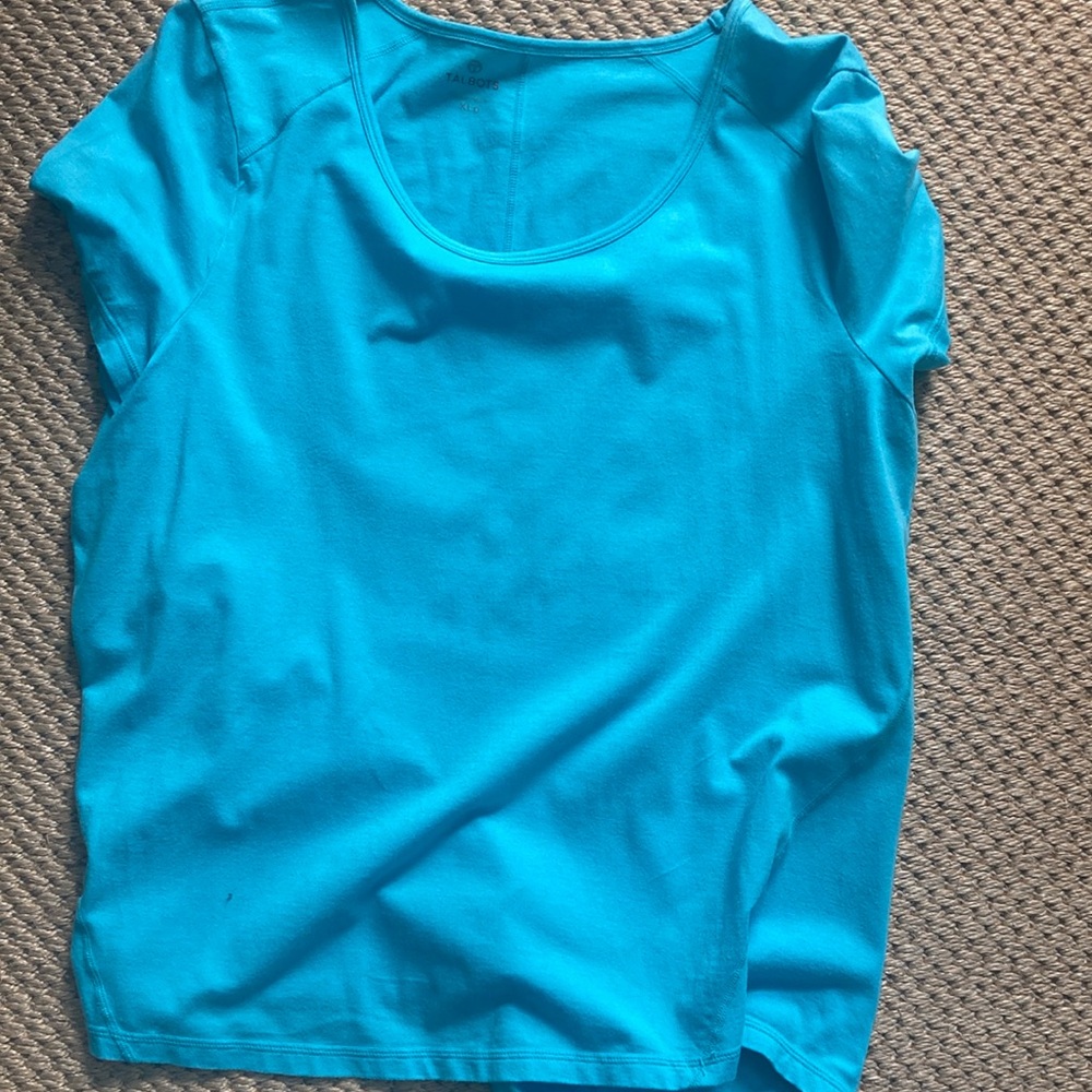 T by Talbots Aqua Short Sleeve Tee